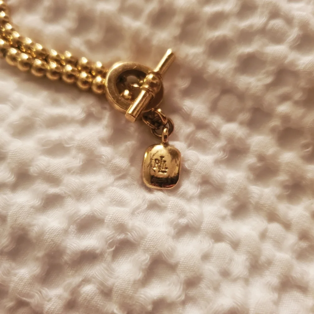 RLL: gold tone beaded necklace. - Picture 4 of 4